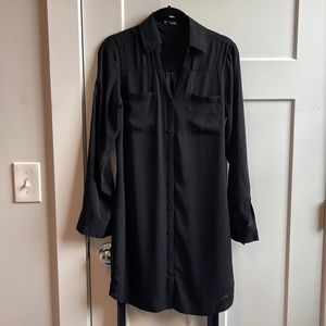 Black Collared Shirt Dress